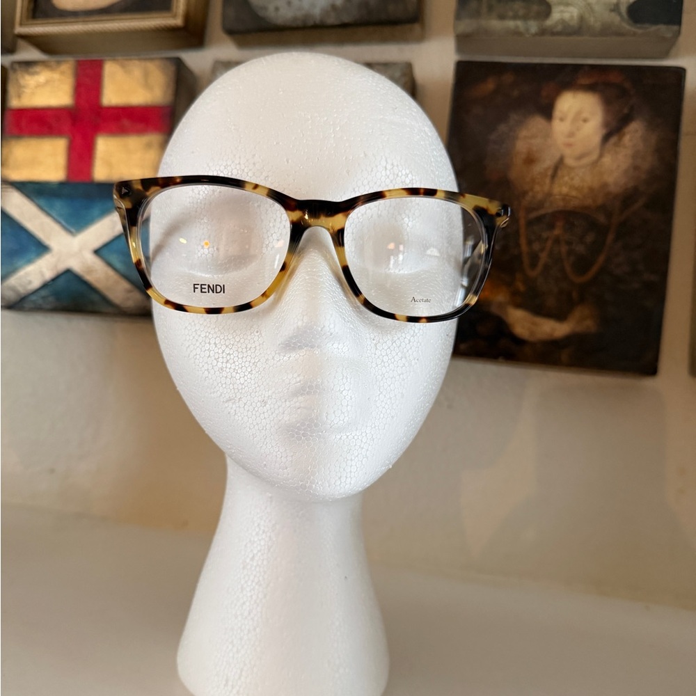 Fendi‎ M0004 Men’s Full Rim Oval Glasses – Tortoise Acetate